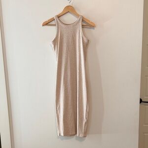 H&M Body Con Cream Sleeveless Dress